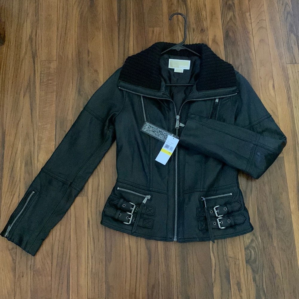 NWT Michael Kors Real Leather Moto Jacket